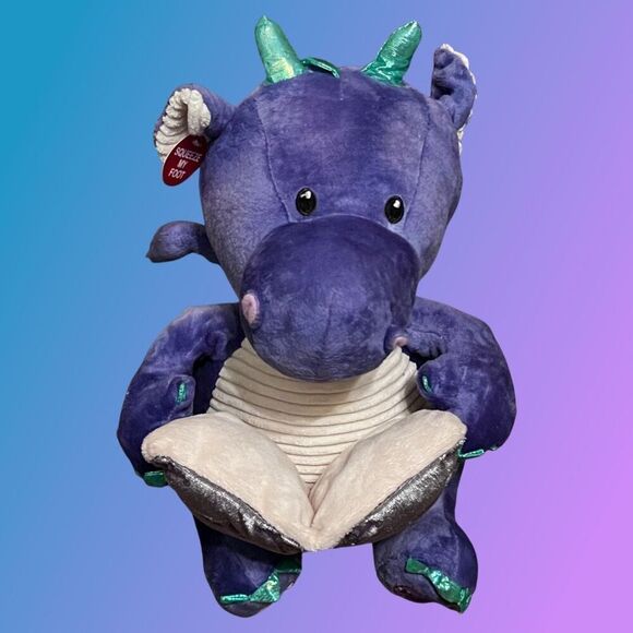 NWT Collections Etc Dalton the Storytelling Dragon Animated Stuffed Plush 12" - Picture 1 of 8